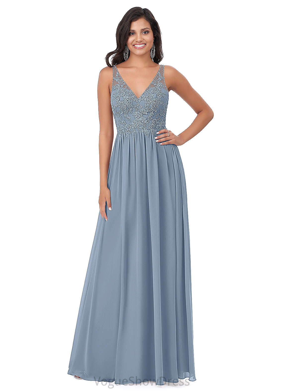 Zoey Spaghetti Staps A-Line/Princess Floor Length Sleeveless Natural Waist Bridesmaid Dresses