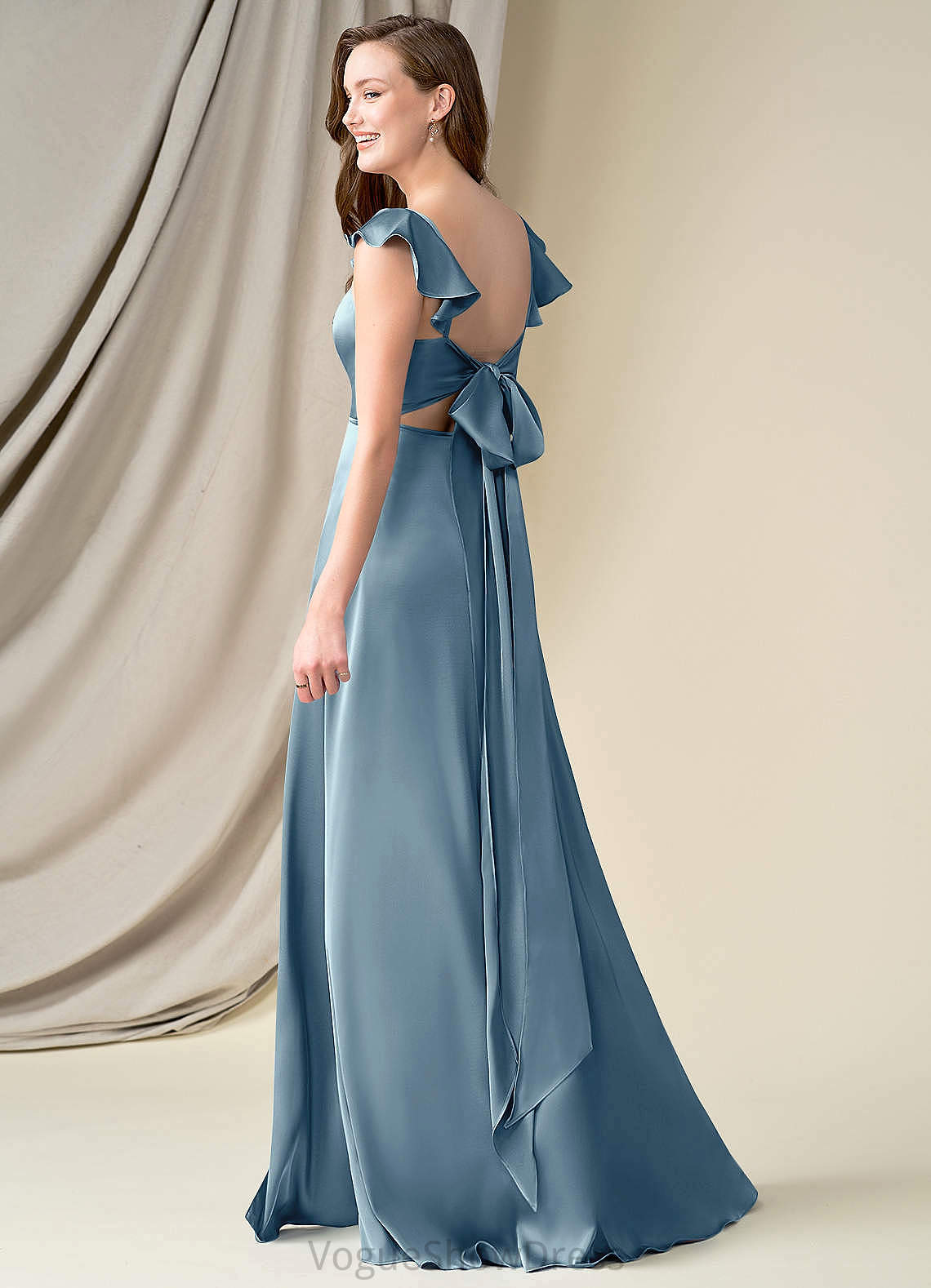 Zoie A-Line/Princess Floor Length Sleeveless Natural Waist Straps Bridesmaid Dresses