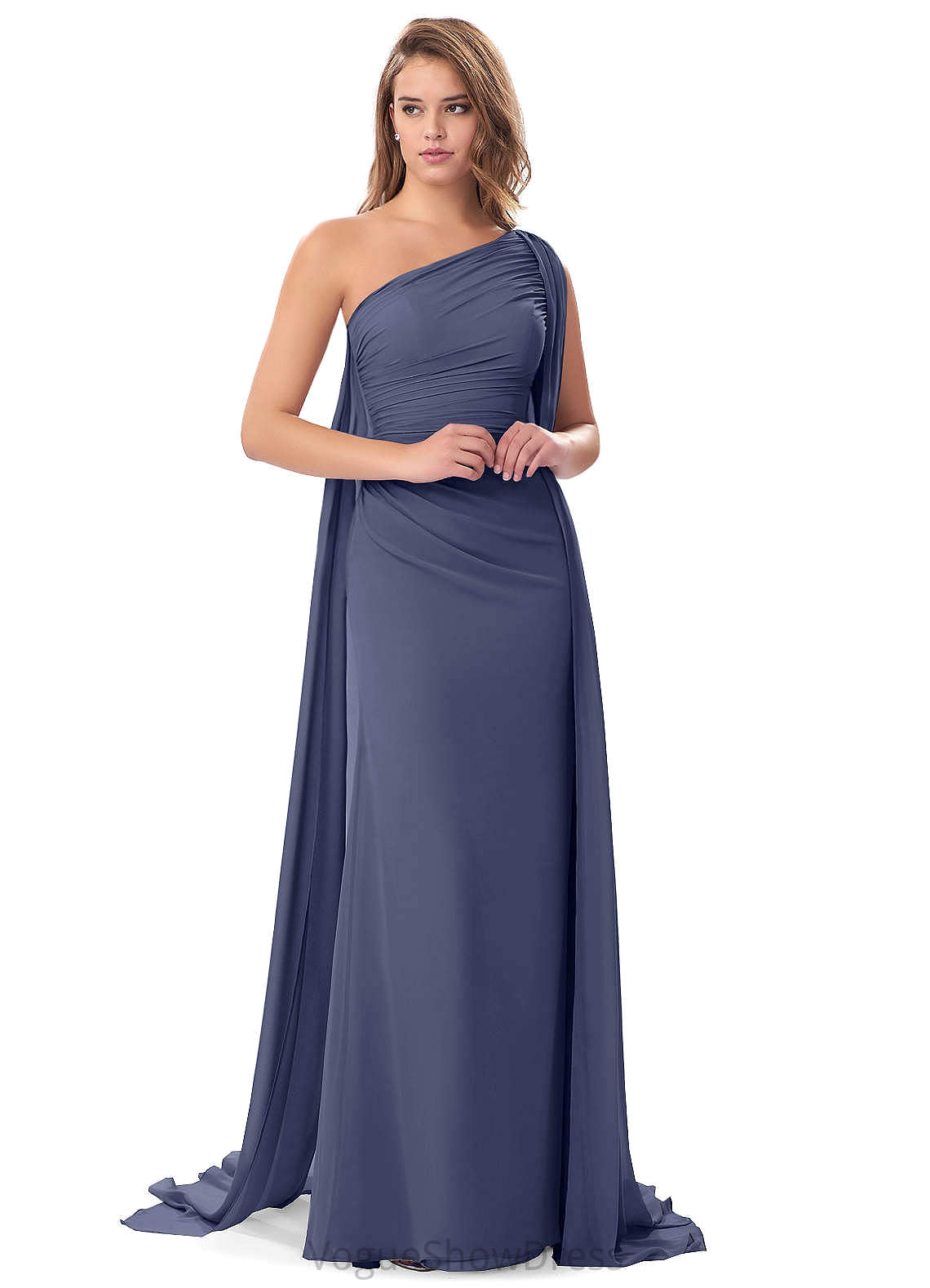 Shyanne V-Neck Trumpet/Mermaid Natural Waist Spandex Sleeveless Sweep-Brush Train Bridesmaid Dresses