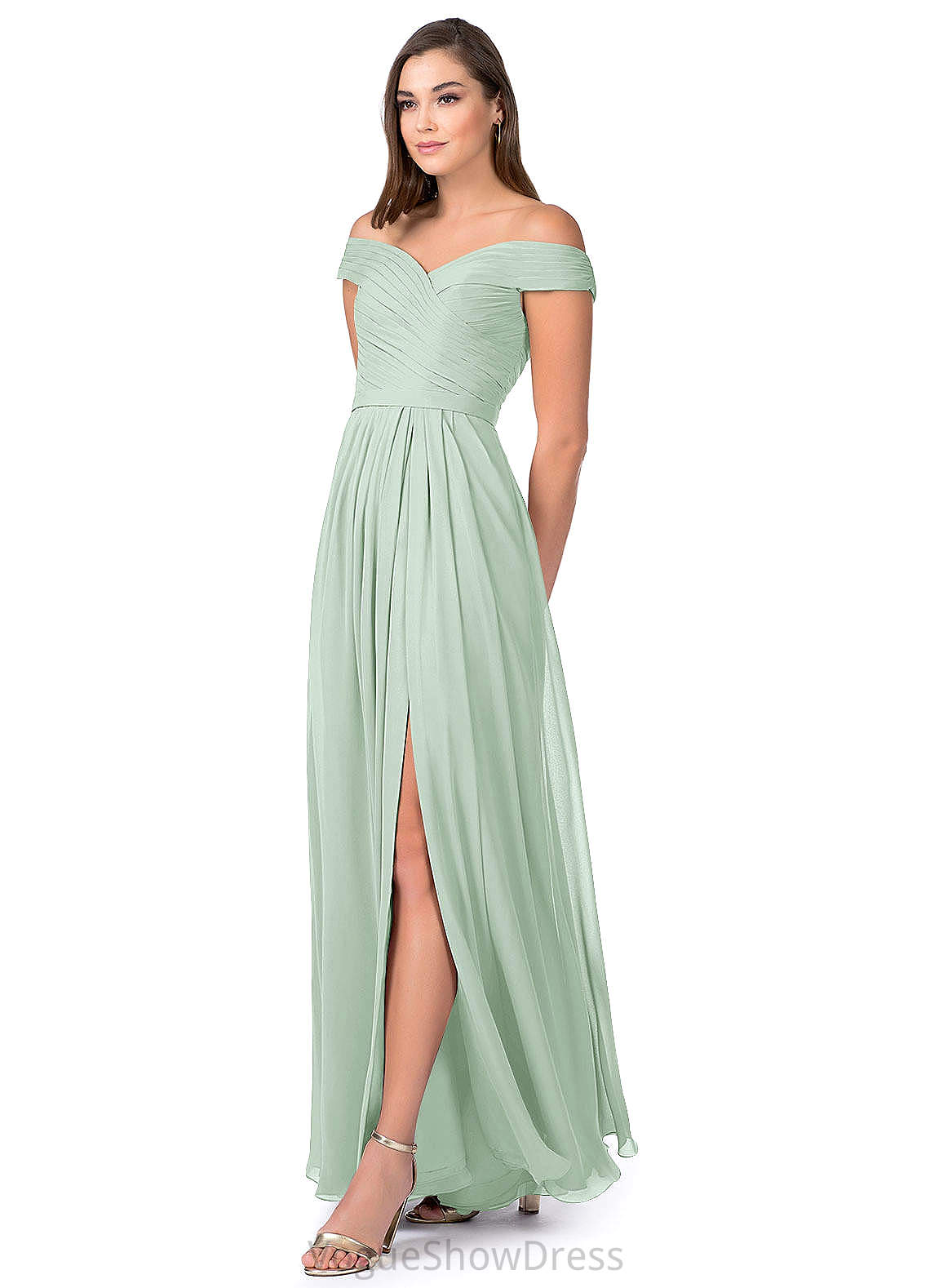 Marlie Natural Waist Trumpet/Mermaid Sleeveless Spaghetti Staps Floor Length Bridesmaid Dresses