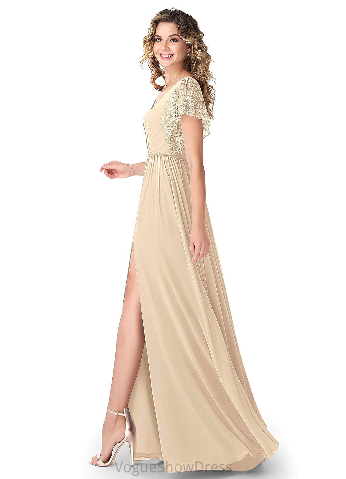 Taniya Natural Waist Sleeveless A-Line/Princess Floor Length One Shoulder Bridesmaid Dresses