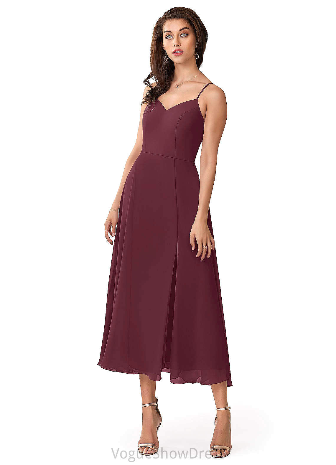 Sloane Floor Length A-Line/Princess Sleeveless Empire Waist Spaghetti Staps Bridesmaid Dresses