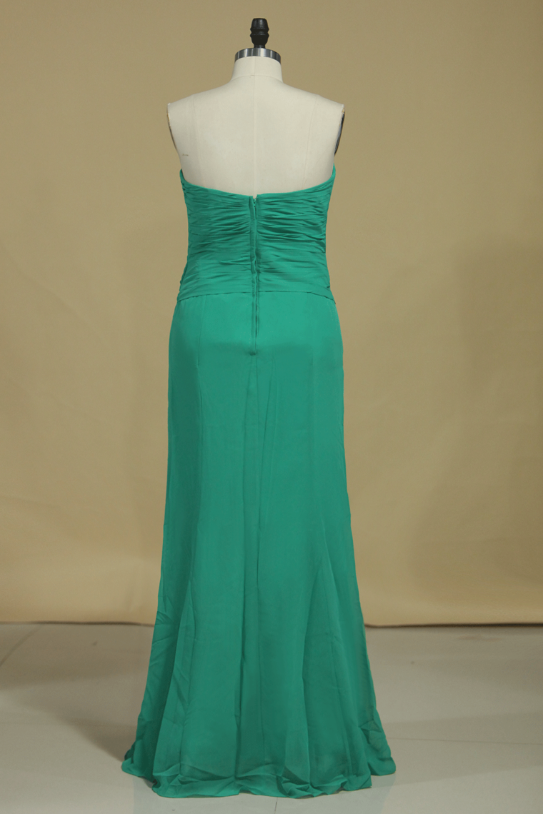 Sweetheart Sheath Bridesmaid Dress With Ruffles Chiffon