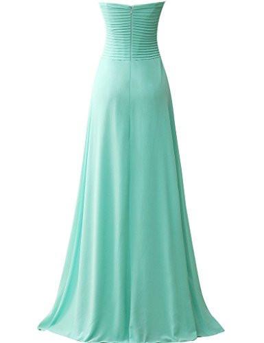 Sweetheart Bridesmaid Dresses Chiffon Long Prom Evening Gown Pleat