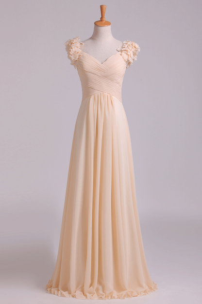 2024 Off The Shoulder Bridesmaid Dresses A-Line Chiffon With Ruffles