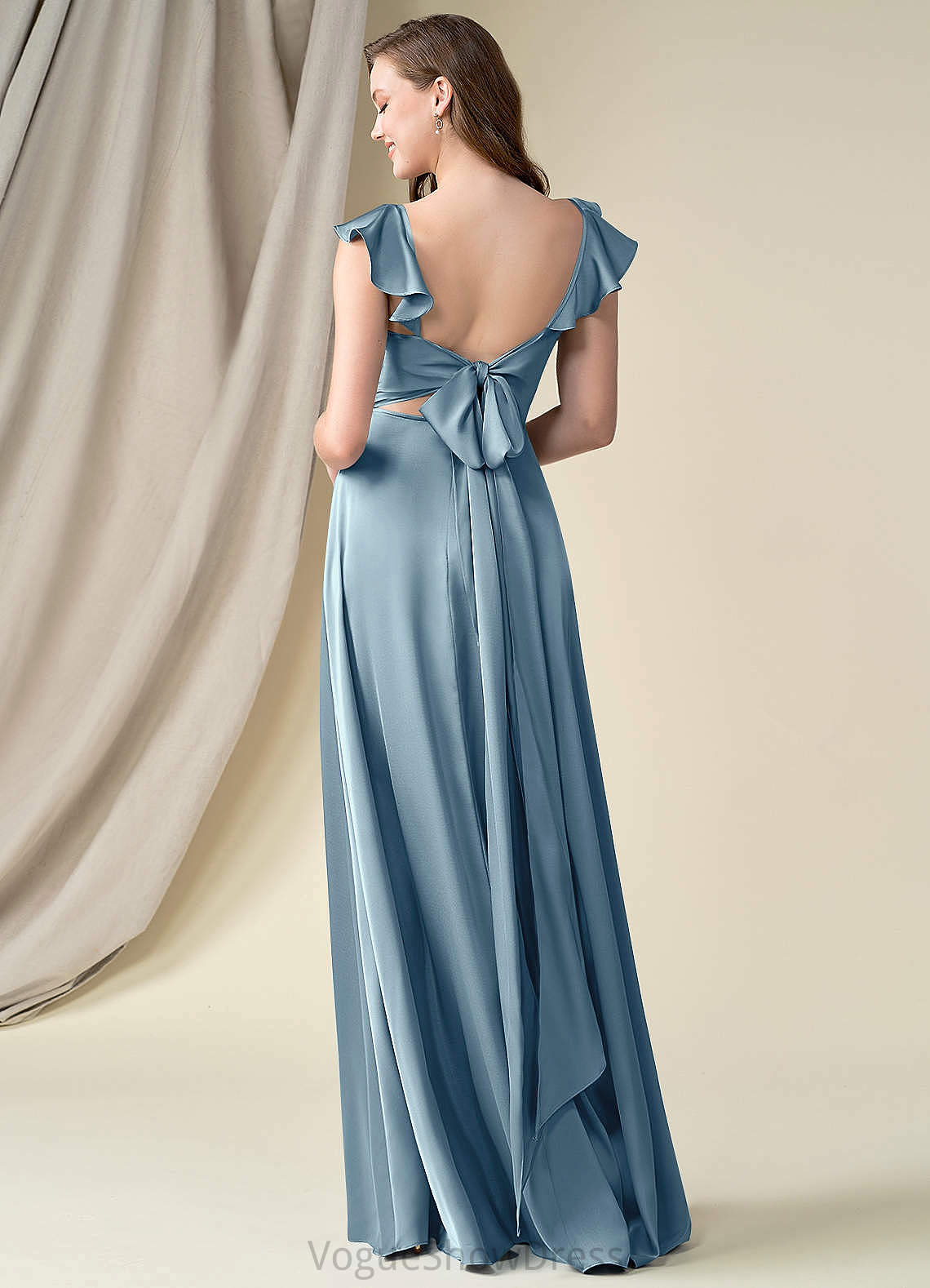 Zoie A-Line/Princess Floor Length Sleeveless Natural Waist Straps Bridesmaid Dresses