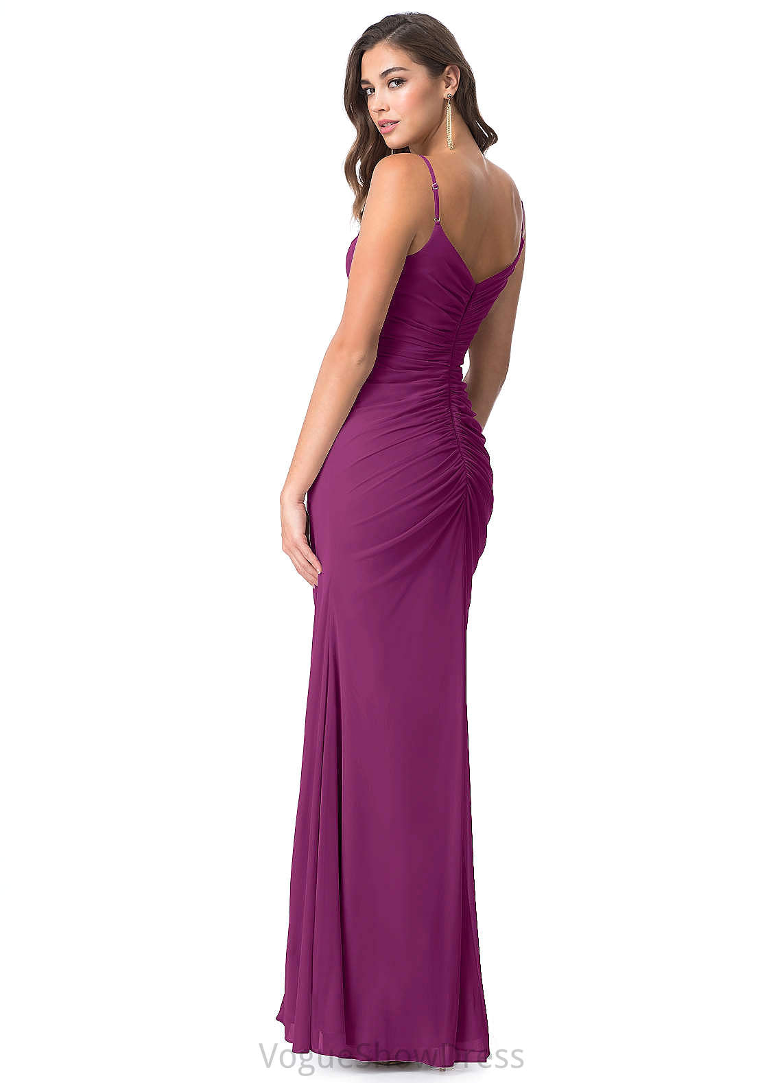 Stephanie Sleeveless V-Neck A-Line/Princess Natural Waist Floor Length Bridesmaid Dresses