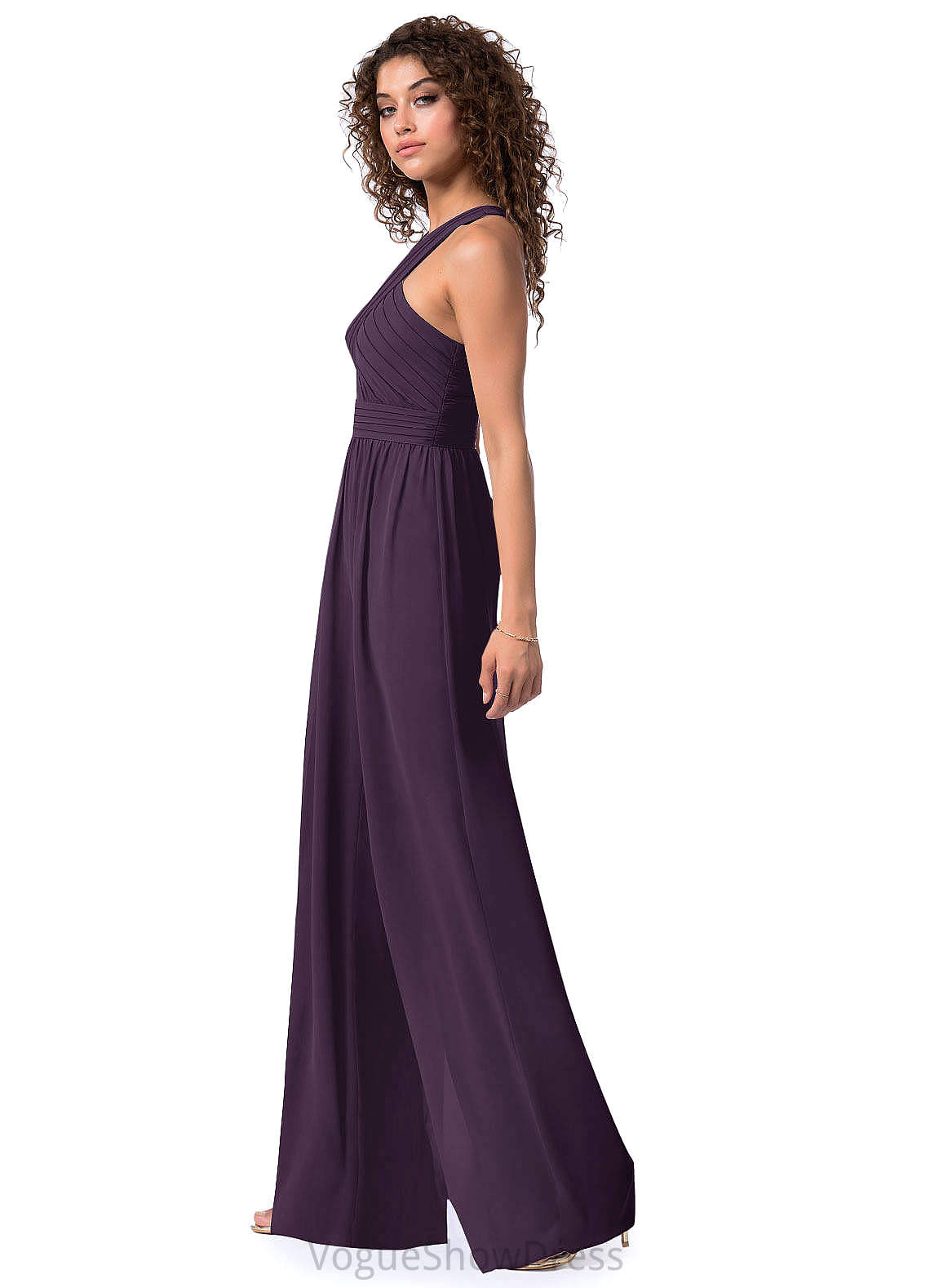 Alexandria High Low Spaghetti Staps Trumpet/Mermaid Natural Waist Sleeveless Bridesmaid Dresses