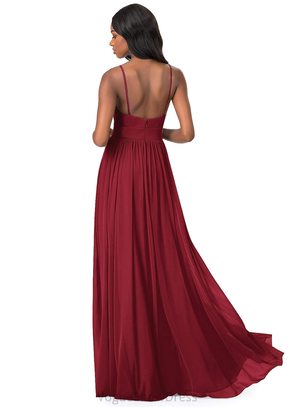 Sue Sleeveless Spaghetti Staps Floor Length Empire Waist A-Line/Princess Bridesmaid Dresses