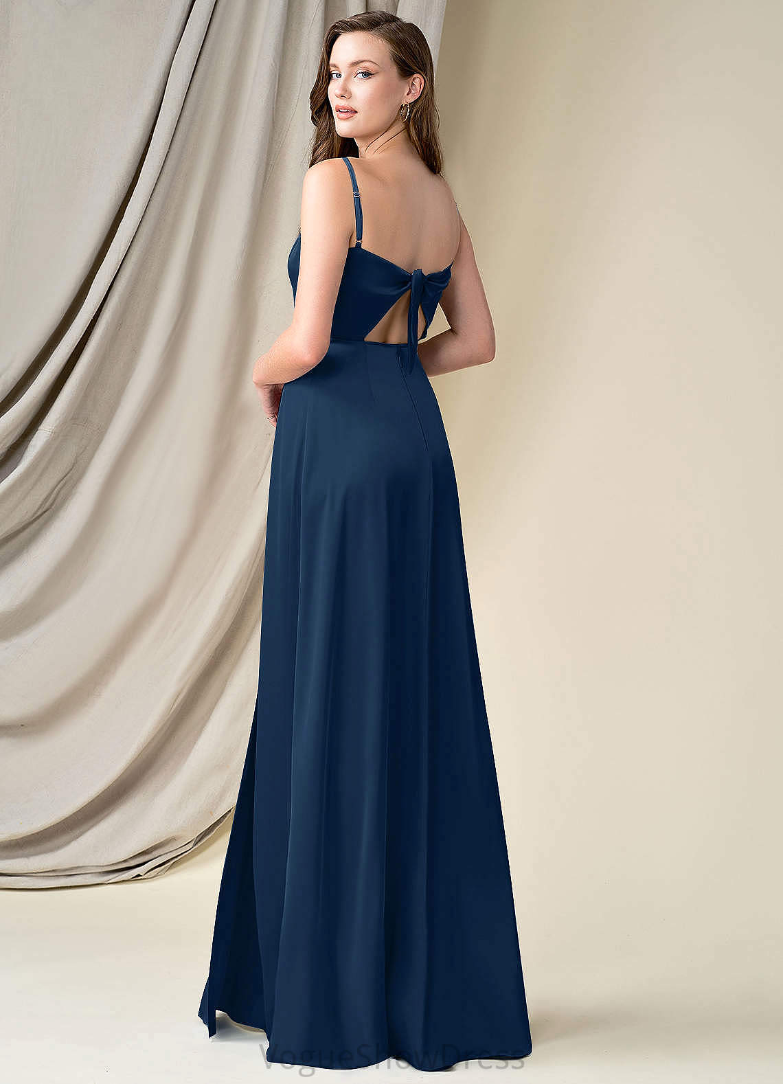 Tara Natural Waist A-Line/Princess V-Neck Sleeveless Floor Length Bridesmaid Dresses