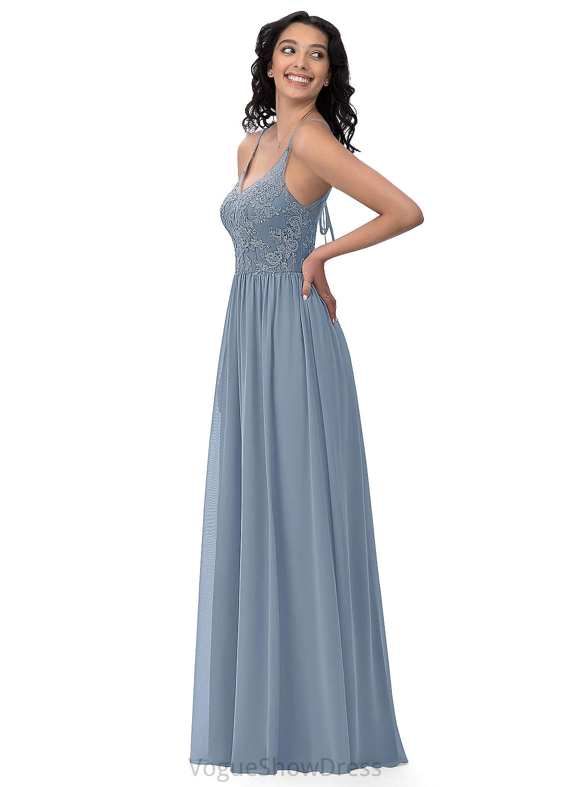 Olympia Sleeveless Scoop Trumpet/Mermaid Natural Waist Floor Length Bridesmaid Dresses