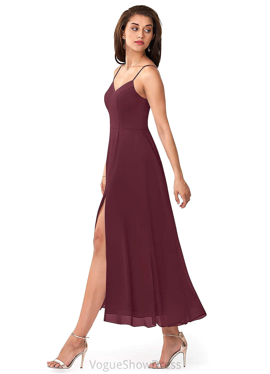 Sloane Floor Length A-Line/Princess Sleeveless Empire Waist Spaghetti Staps Bridesmaid Dresses