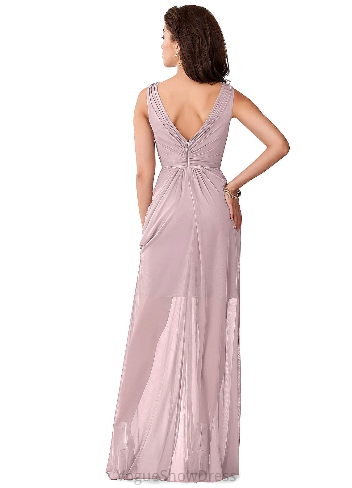 Taliyah Scoop Floor Length Sleeveless A-Line/Princess Natural Waist Bridesmaid Dresses