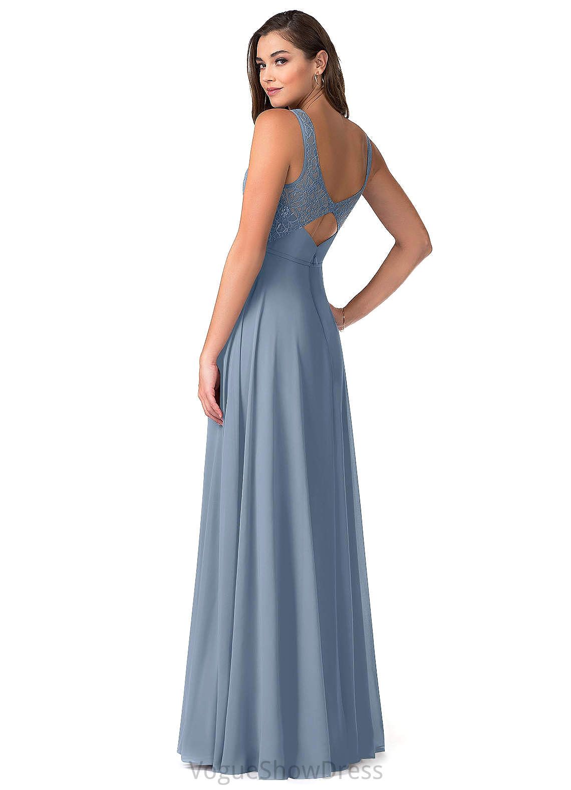 Tracy Sleeveless Floor Length Spaghetti Staps A-Line/Princess Natural Waist Bridesmaid Dresses