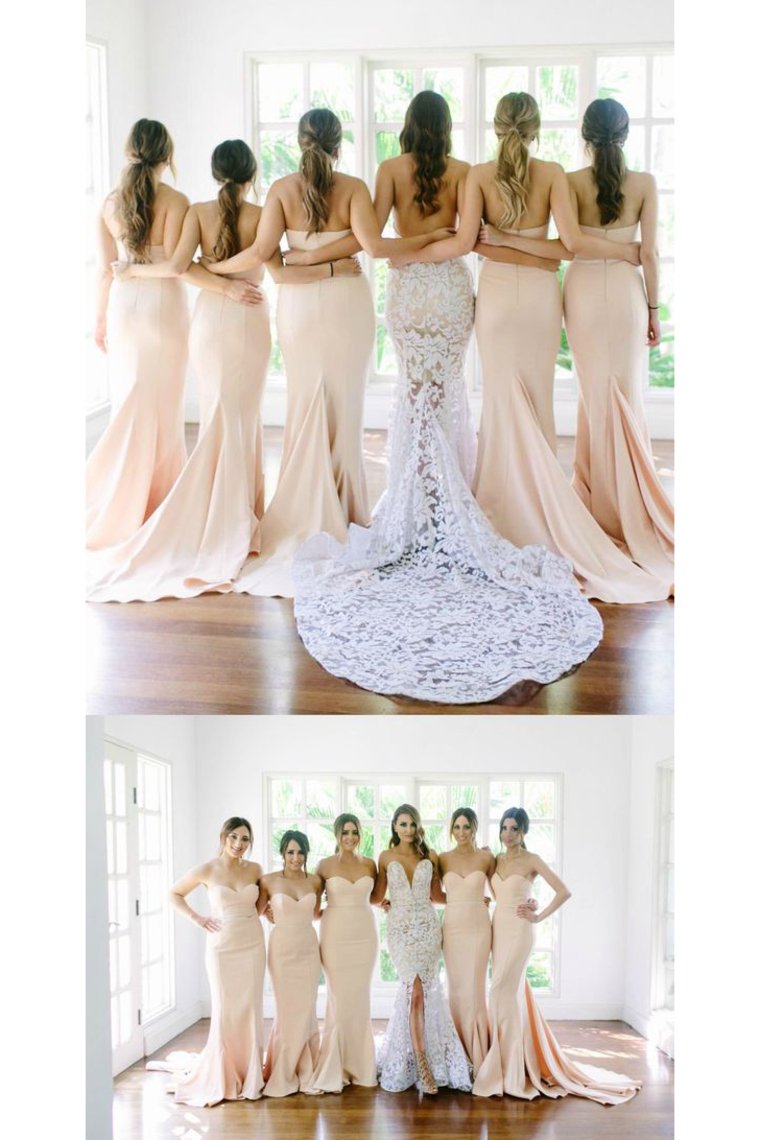 2024 Bridesmaid Dresses Mermaid Sweetheart Sweep Train