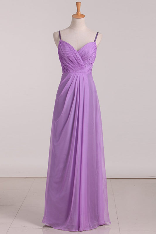 2024 Bridesmaid Dresses A Line Spaghetti Straps With Ruffles Organza