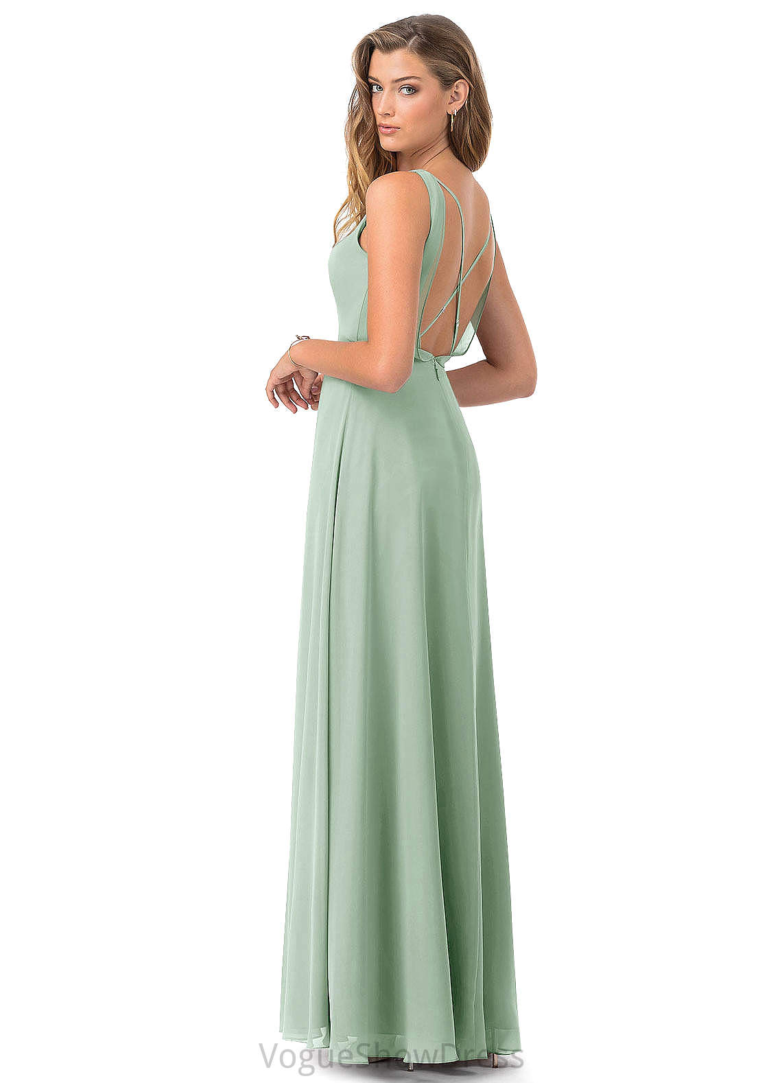 Talia Sleeveless Natural Waist Floor Length A-Line/Princess V-Neck Bridesmaid Dresses