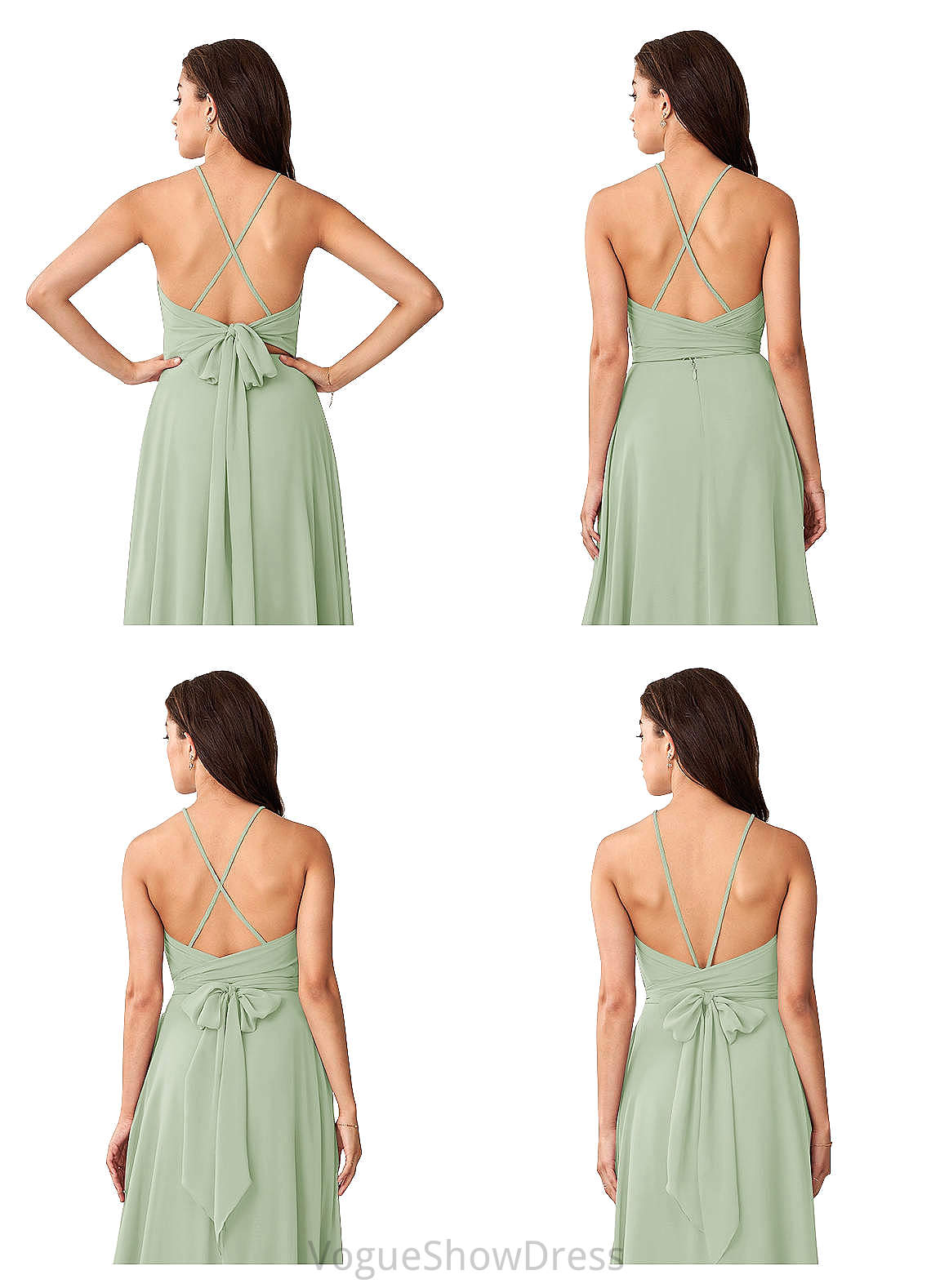 Stephany A-Line/Princess Floor Length Spaghetti Staps Sleeveless Natural Waist Bridesmaid Dresses