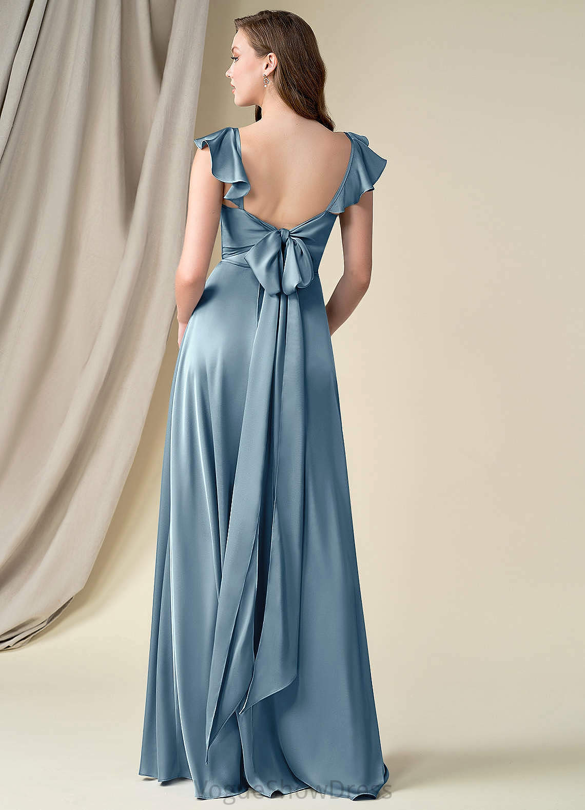 Zoie A-Line/Princess Floor Length Sleeveless Natural Waist Straps Bridesmaid Dresses