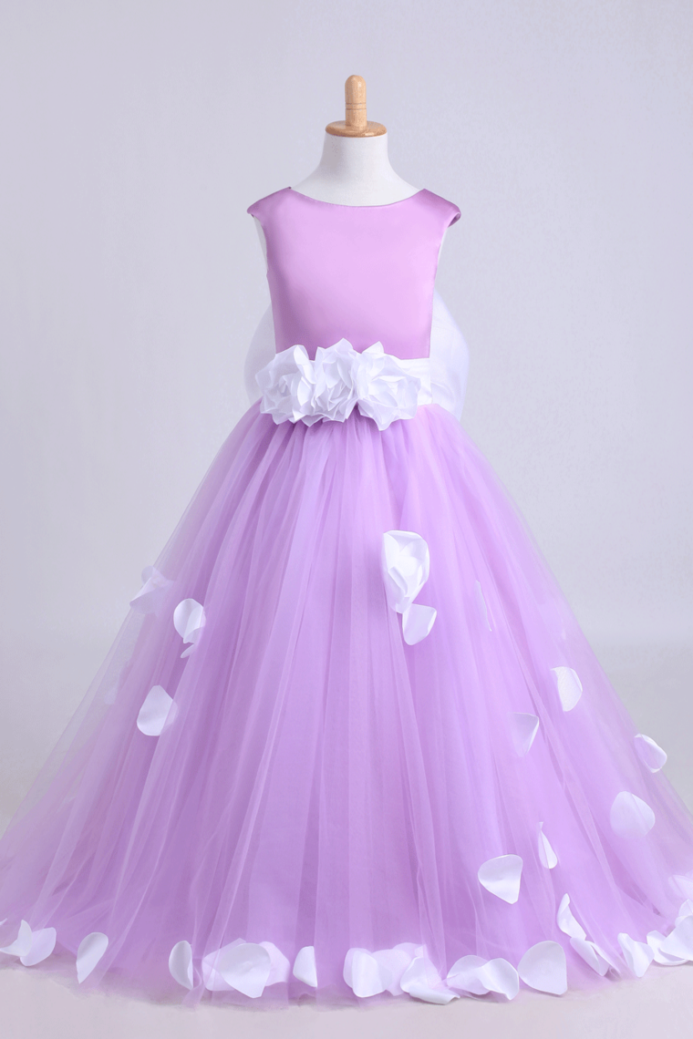 Cute A-Line Ankle-Length Flower Girl Dresses With Bow-Knot