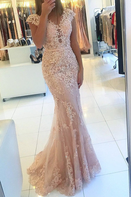 2024 Prom Dresses Mermaid/Trumpet Tulle With Appliques And Sash