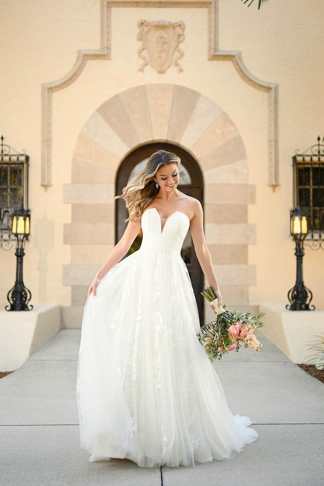 Strapless Sweetheart Wedding Dresses Beautiful Tulle Beach Bridal Dresses