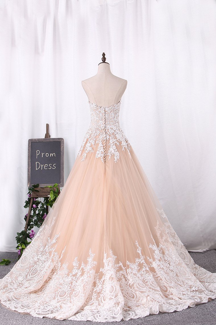 Sweetheart A Line Wedding Dresses With Applique