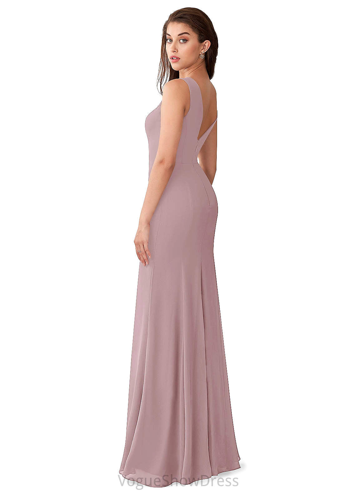 Tia Floor Length A-Line/Princess Sleeveless V-Neck Natural Waist Bridesmaid Dresses