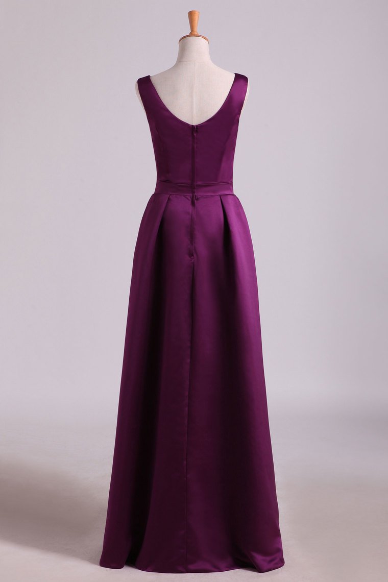 2024 Bridesmaid Dresses A-Line Floor Length Satin