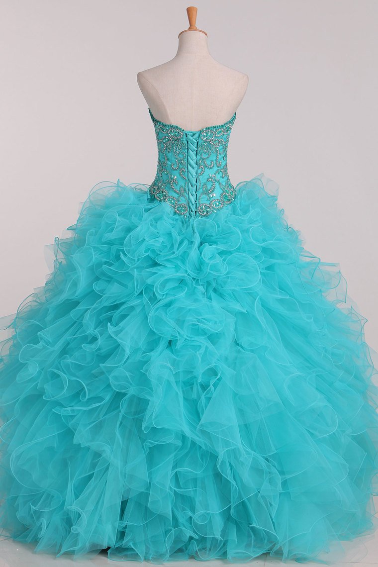 2024 Sweetheart Ball Gown Quinceanera Dresses With Beading Floor Length