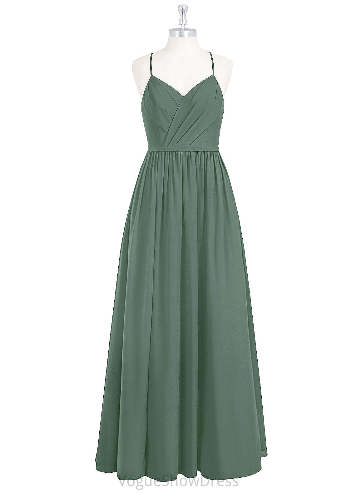 Yazmin Natural Waist Sleeveless A-Line/Princess Halter Floor Length Bridesmaid Dresses