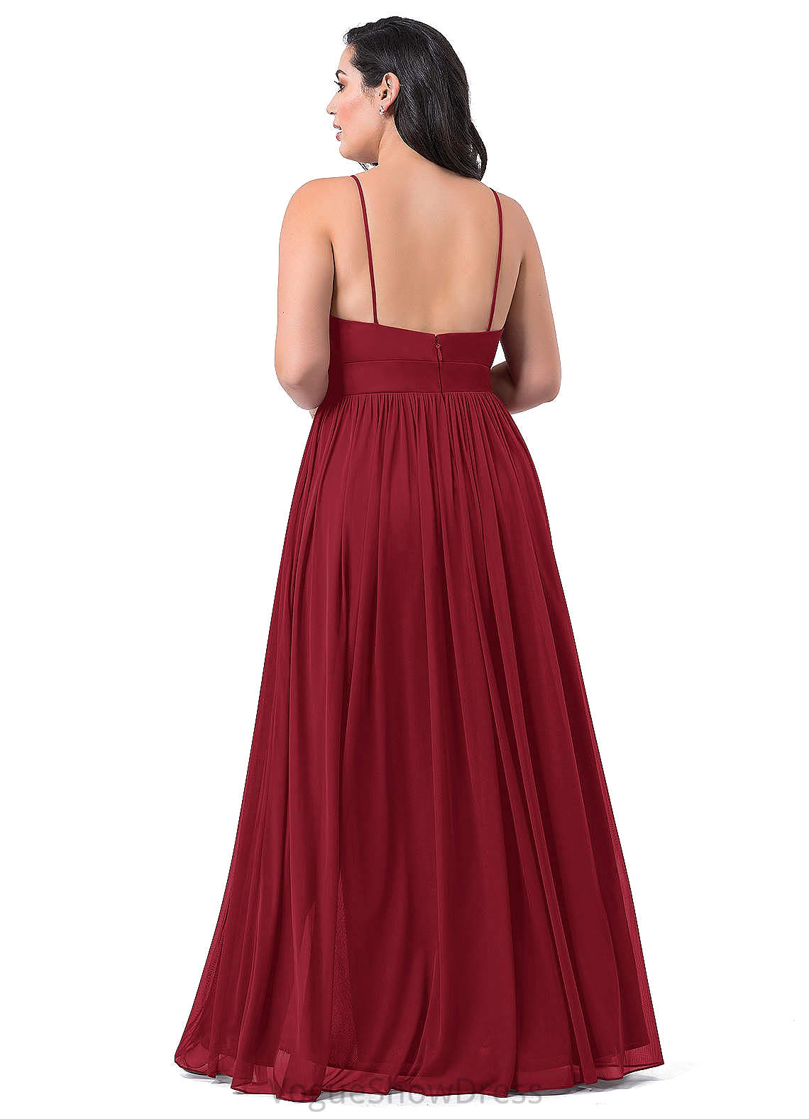 Sue Sleeveless Spaghetti Staps Floor Length Empire Waist A-Line/Princess Bridesmaid Dresses