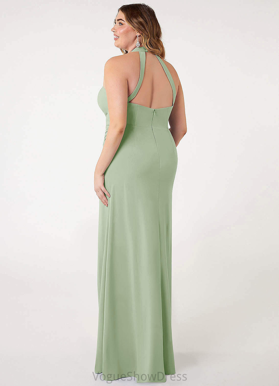 Judy Sleeveless Trumpet/Mermaid Spaghetti Staps Natural Waist Floor Length Bridesmaid Dresses