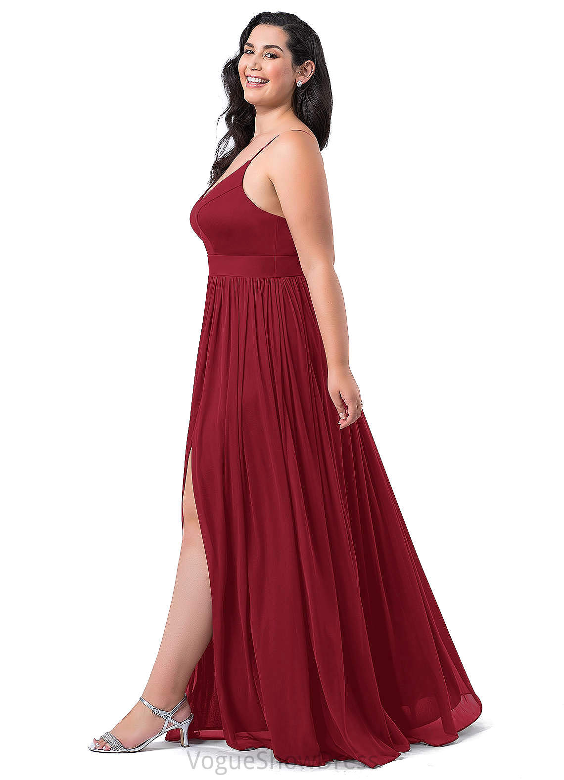 Sue Sleeveless Spaghetti Staps Floor Length Empire Waist A-Line/Princess Bridesmaid Dresses