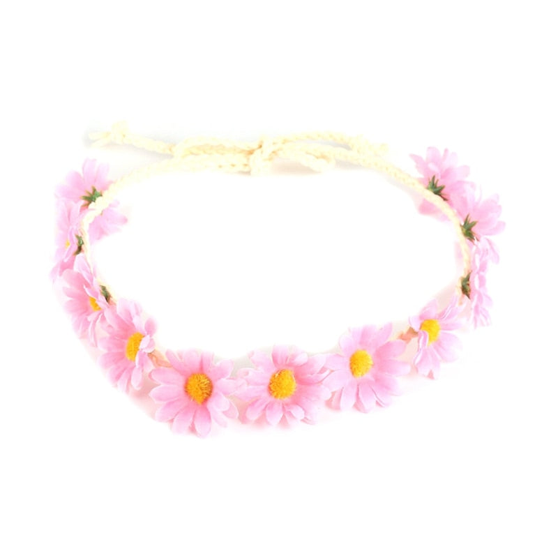 Small Chrysanthemum Headpiece Hair Band Women Wedding Wreath Children Girls Sun Flower