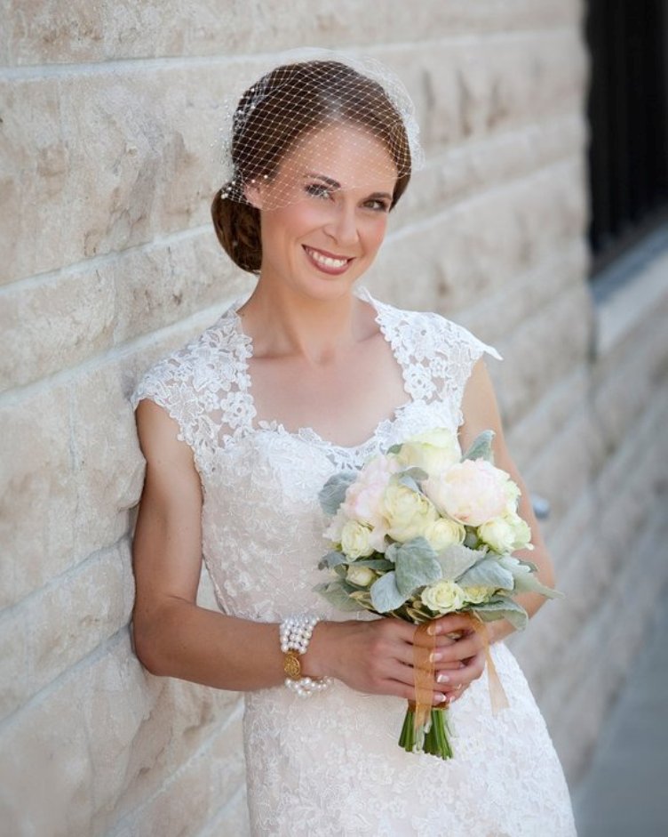 wedding bandeau veil small birdcage veil