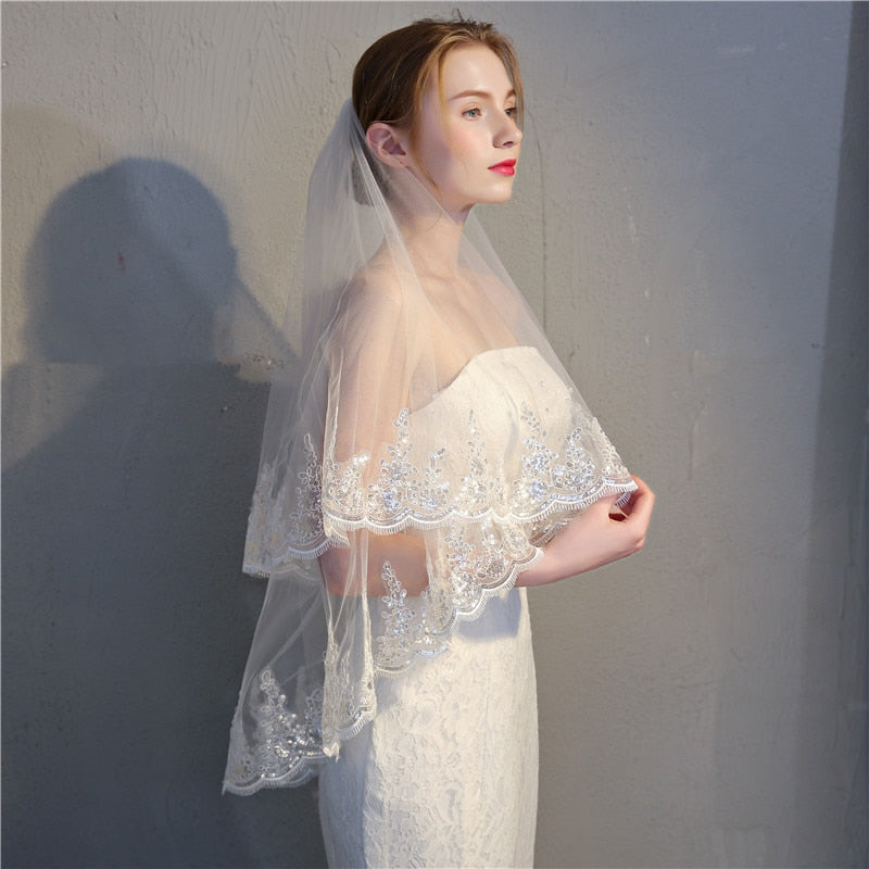 Two-Layer Women Short Wedding Veil