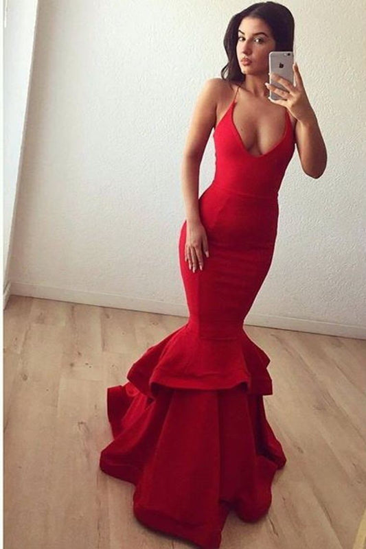 2024 Mermaid Halter Evening Dresses Satin Floor Length Open Back