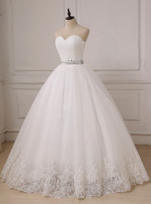 New Arrival Sweetheart Wedding Dresses Tulle Ball Gown Lace Up