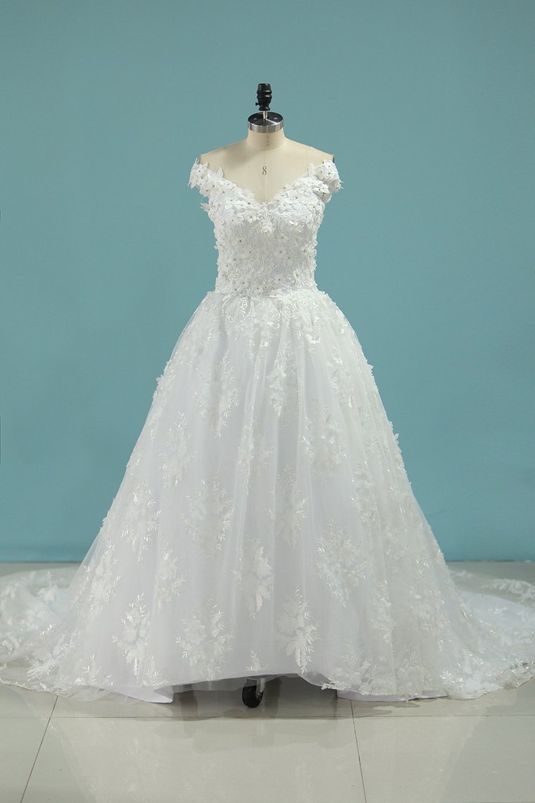 Wedding Dresses Ball Gown Off The Shoulder Tulle With Applique