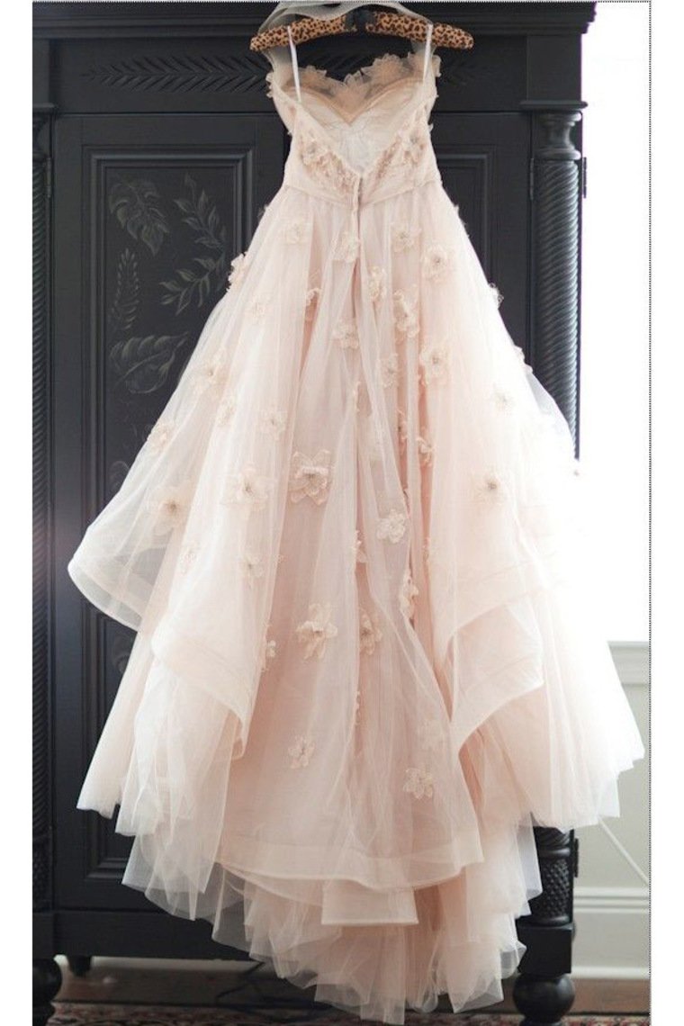 2024 Sweetheart Wedding Dresses A Line Tulle With Ruffles And Handmade Flowers