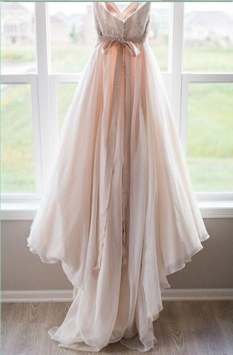 Blush Pink Princess Sweetheart Wedding Dress with Lace Tulle Brides Dress JS100