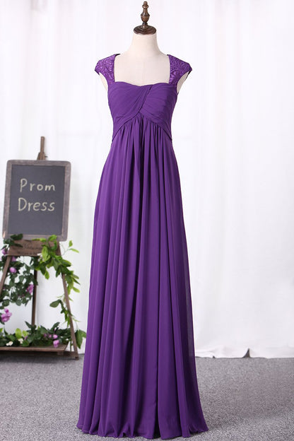 2024 Bridesmaid Dresses Off The Shoulder A-Line Chiffon & Lace