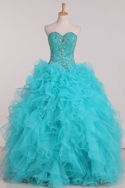 2024 Sweetheart Ball Gown Quinceanera Dresses With Beading Floor Length