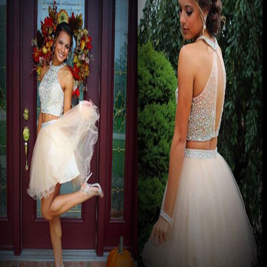 Homecoming Dresses Amelie New arrival two pieces rhinestone sparkly two pieces freshman homecoming dress, cute homecoming dress CD05