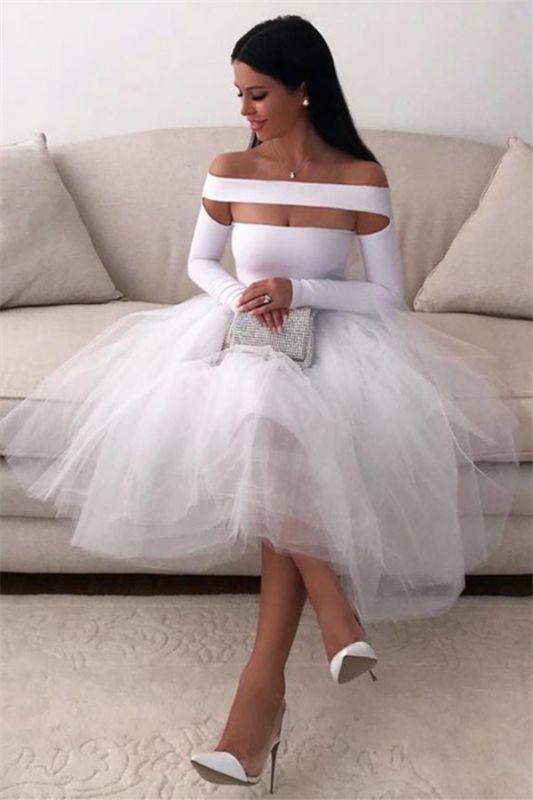 Eleanor Sexy White for Homecoming Dresses Women Long Sleeve Short CD10171