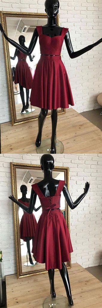 Homecoming Dresses Burgundy two pieces short dress, burgundy homecoming dress Rubi CD1027