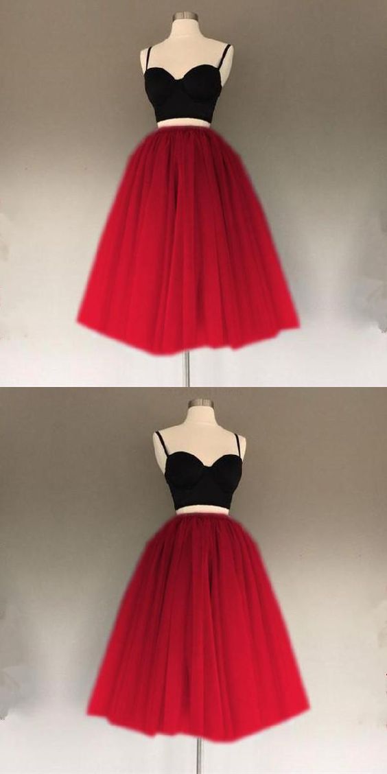 Custom Made Splendid Short A Line Two Piece Homecoming Dresses Short Tulle Kali Gowns CD1868