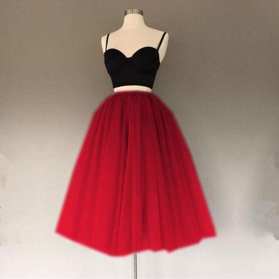 Custom Made Splendid Short A Line Two Piece Homecoming Dresses Short Tulle Kali Gowns CD1868