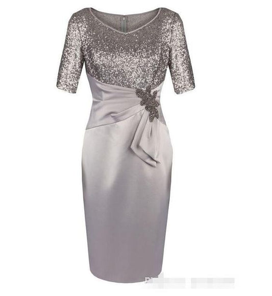 V Neck Sheath Paris Mother Homecoming Dresses of the Bride Dresses homecoming with Sequins CD23433